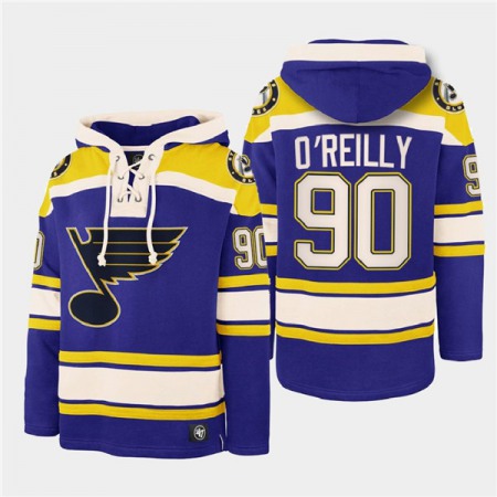 Men's St. Louis Blues #90 Ryan O'Reilly Blue Ageless Must-Have Lace-Up Pullover Hoodie CYFJ