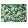  Green Leaves Pattern Western Pad 42x32cm Cotton Linen Placemat Insulation Dining Table Mat Bowls Coasters Kitchen Accessories 
