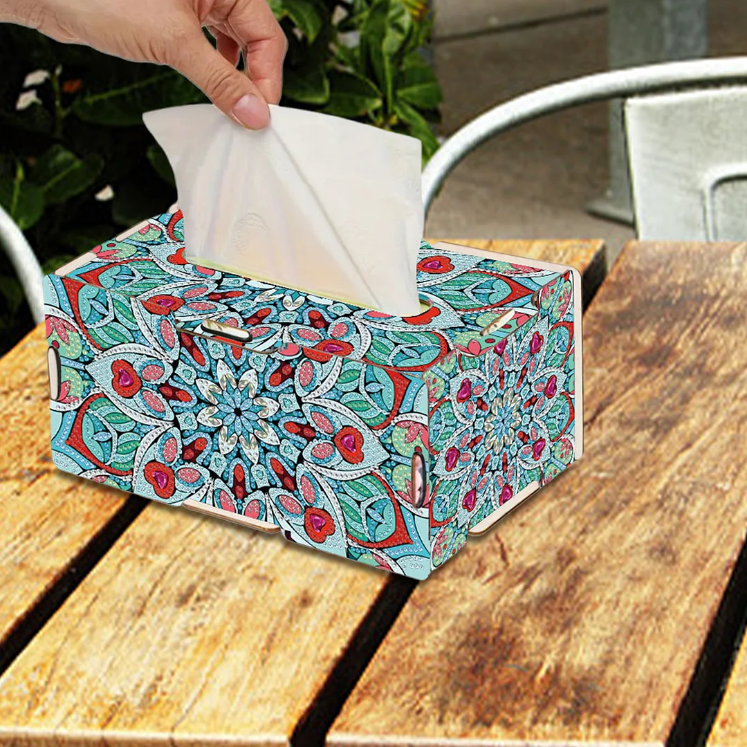 Mandala DIY Diamond Art Paper Towel Holder for Home and Office Decoration