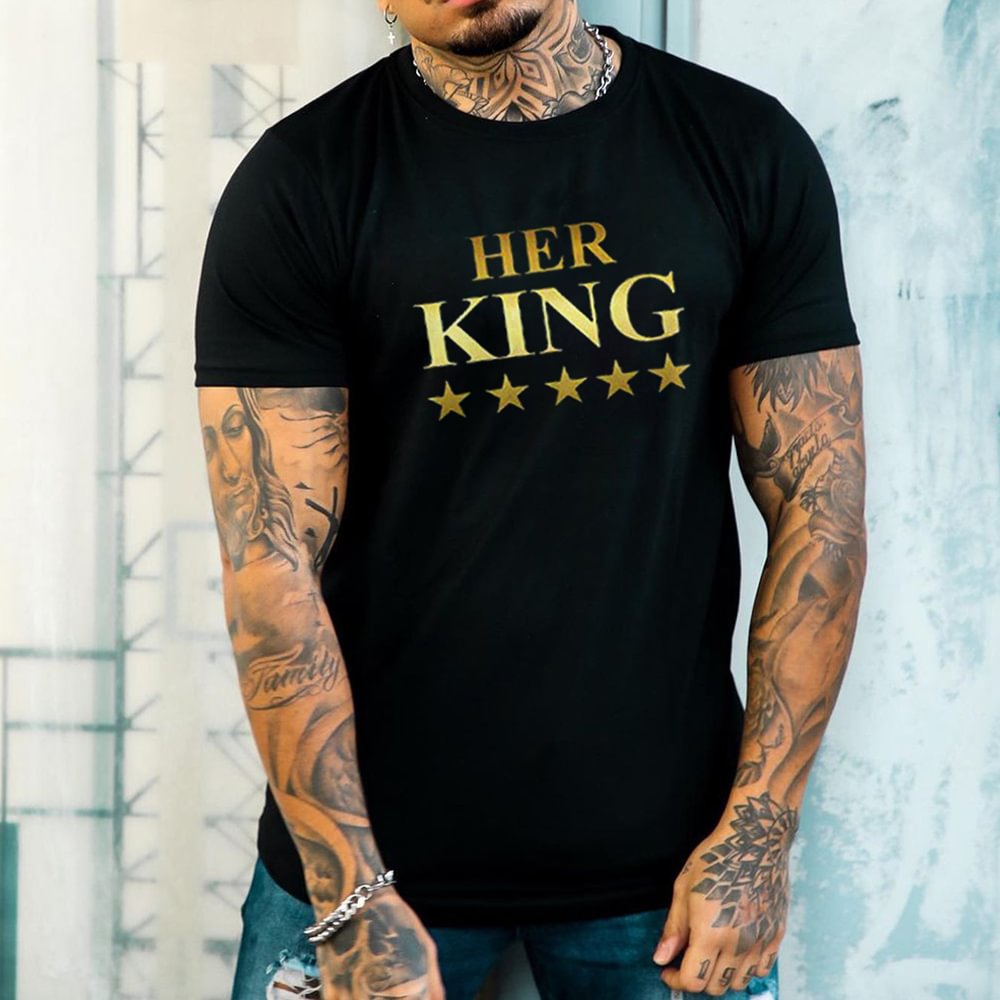 King & Queen Couple T-Shirt、、URBENIE