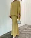 Simple Beaded Skirt Two-Piece Set