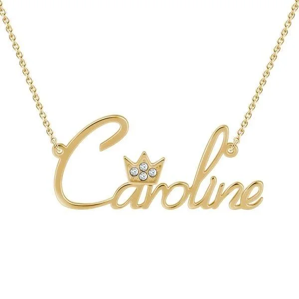 Personalized Crown Necklace Custom 1 Name Necklace Gift For Women