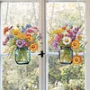 (US Local)2Pcs Bouquet Special Shape Diamond Painting Hanging Pendants for Wall Window Decor