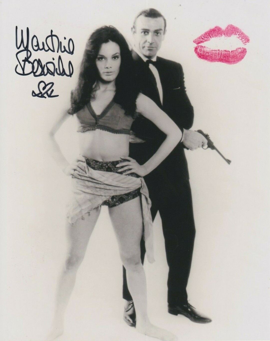 Martine Beswick Photo Poster painting signed i/p with Authentic Lipstick Kiss! James Bond K138