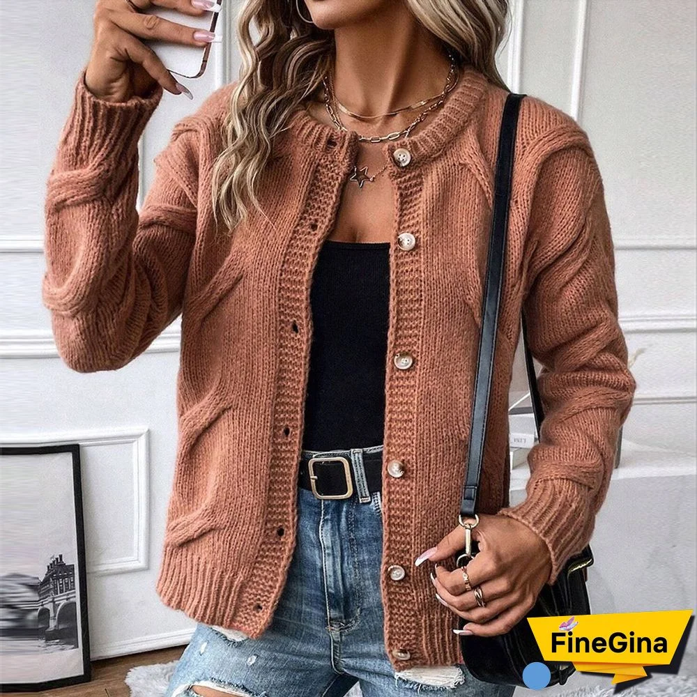 Coffee Plain Long Sleeve Sweater