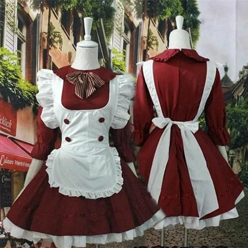 Dark Red Lolita Maid Dress  SP141207