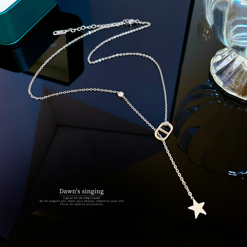 Women Cartoon Gourd Lotus Pod Clover Tree Wheat Cactus Flower Peach Blossom Leaf Geometric Titanium Steel Electroplating Necklaces