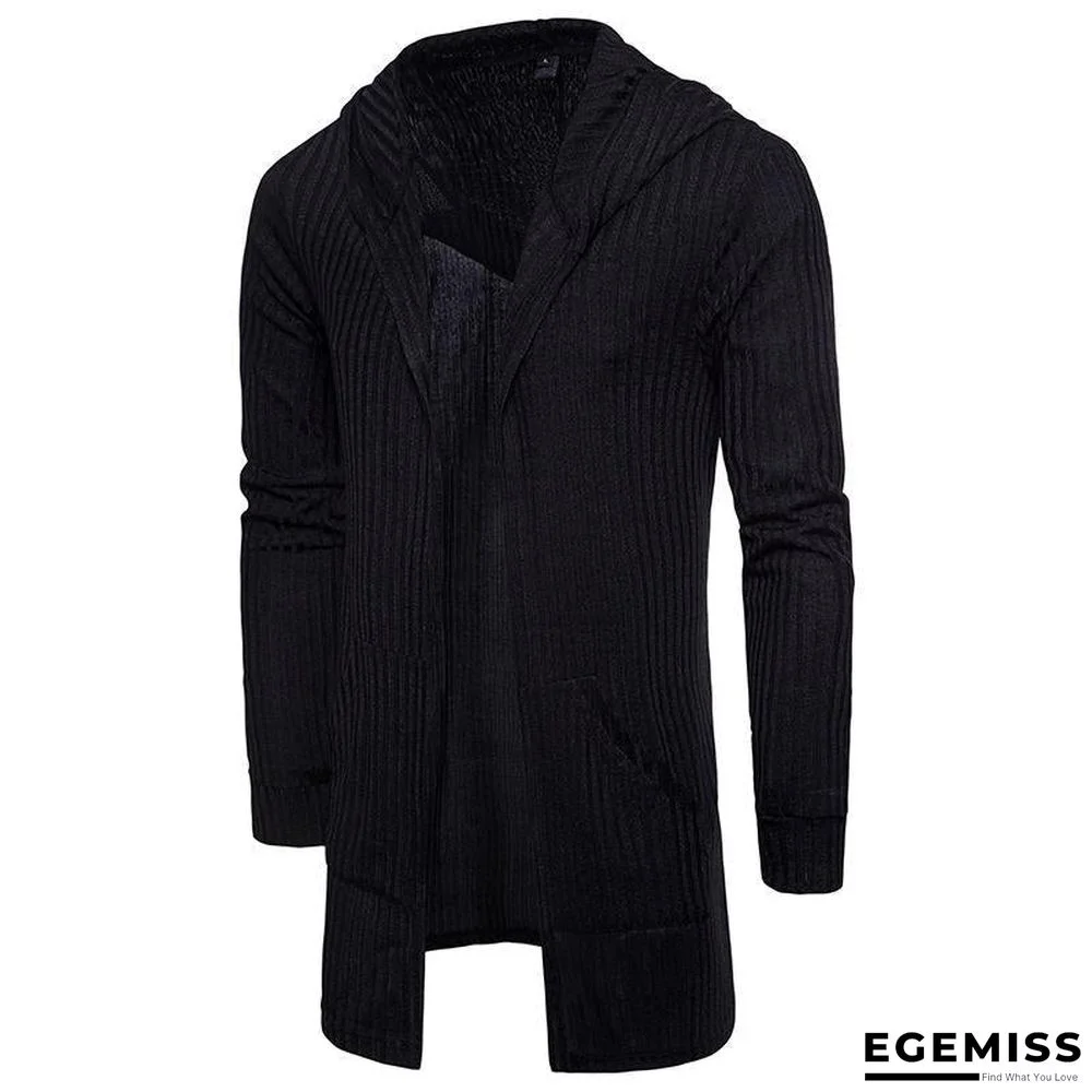 Mens Sweater Long Sleeve Cardigans Casual Solid Hooded Long Fashion Shirt Streetwear Coat Clothings | EGEMISS