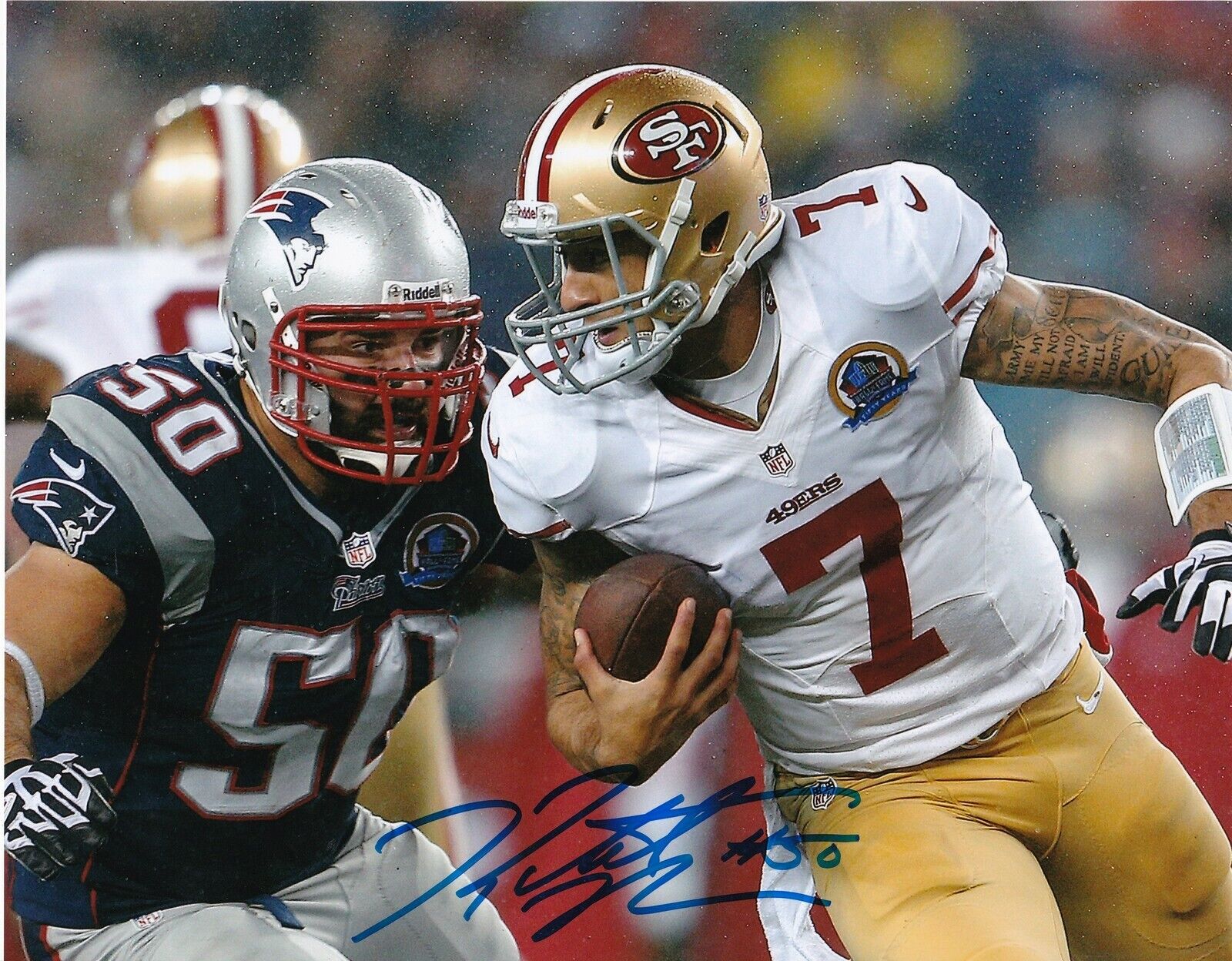 ROB NIKNKOVICH NEW ENGLAND PATRIOTS ACTION SIGNED 8x10