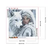 Beaux loups des neiges-plein rond diamant peinture-40 * 40cm