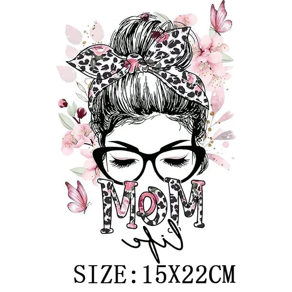 Mom&Baby Thermal Sticker On T-shirt DIY Washable Patch On Clothes Fashion Design Iron On Transfer For Hoodies Bag Decor Applique