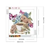 Coffee Flower Butterfly-Partial Speical Shaped Diamond Painting 30*30CM