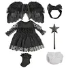20" Reborn Baby Doll Black Gothic Dress 6 Pcs Set Clothing Accessories - RBBI-Myrebornbabydoll&reg; Myrebornbabydoll&reg;