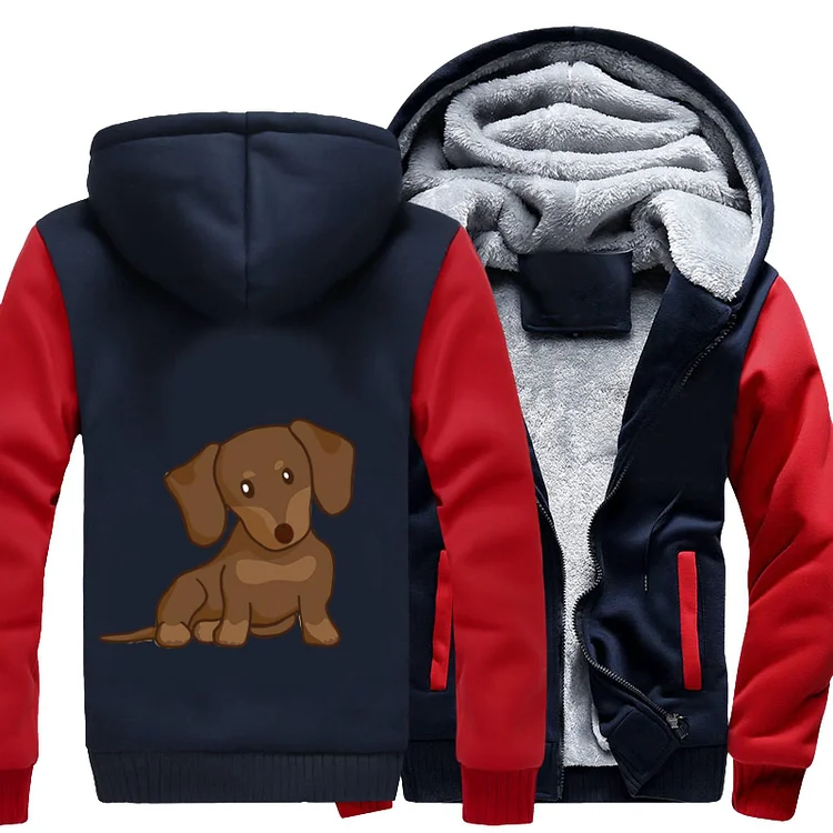 Adorable Baby Wiener Dog, Dachshund Fleece Jacket