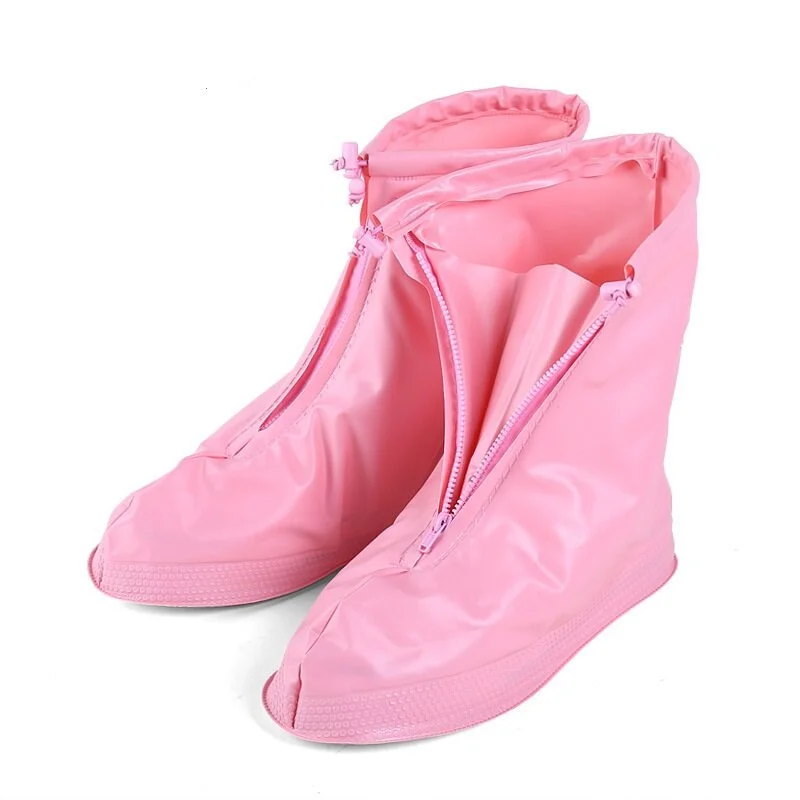 Waterproof Protector Shoes Boot Cover Unisex Zipper Rain Shoe Covers Anti-Slip Rain Shoes