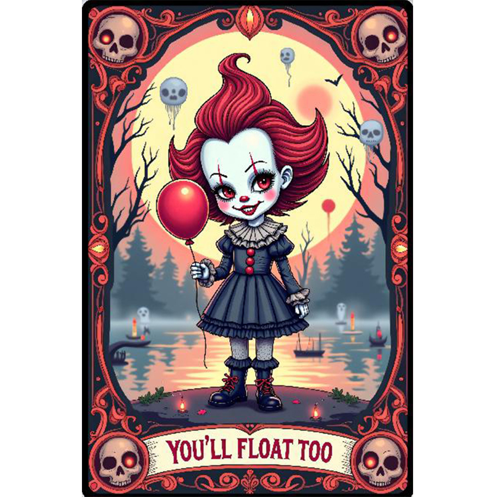 Halloween Horror Movie Tarot 40*60cm(canvas) full round drill diamond painting