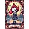Halloween Horrorfilm Tarotkarten - runder Bohrer Diamantmalerei - 40*60cm (große Größe)