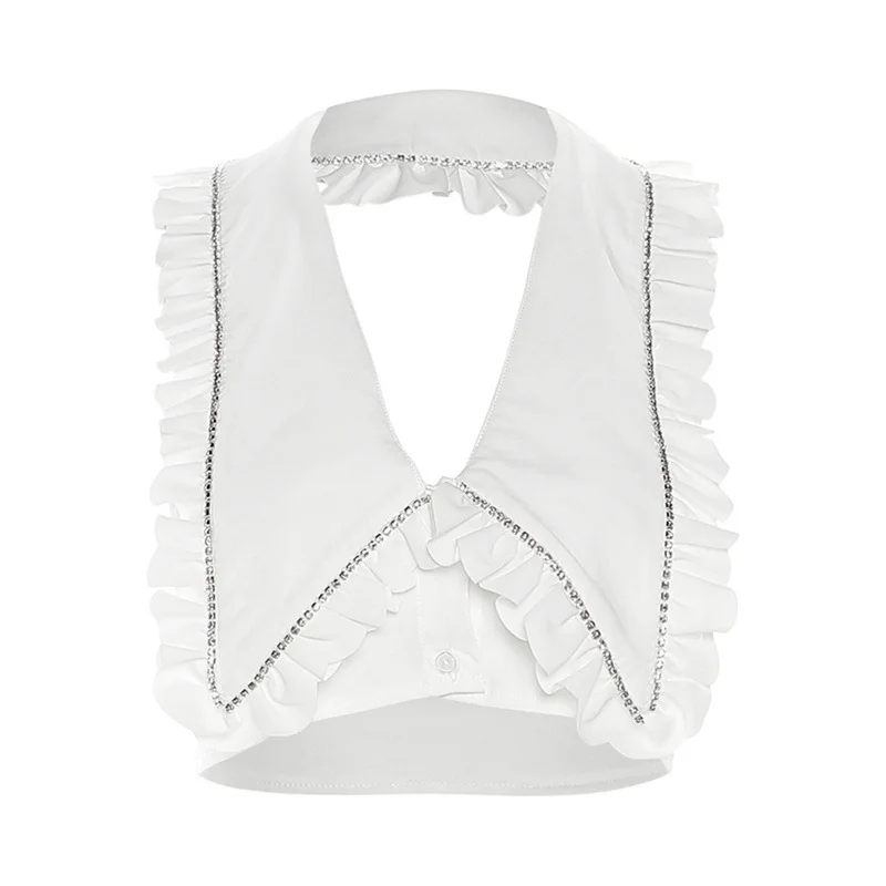 Ueong Ueong Summer Women's New Fashion Sexy Slim Hollow Hanging Neck Back Small Vest Woman