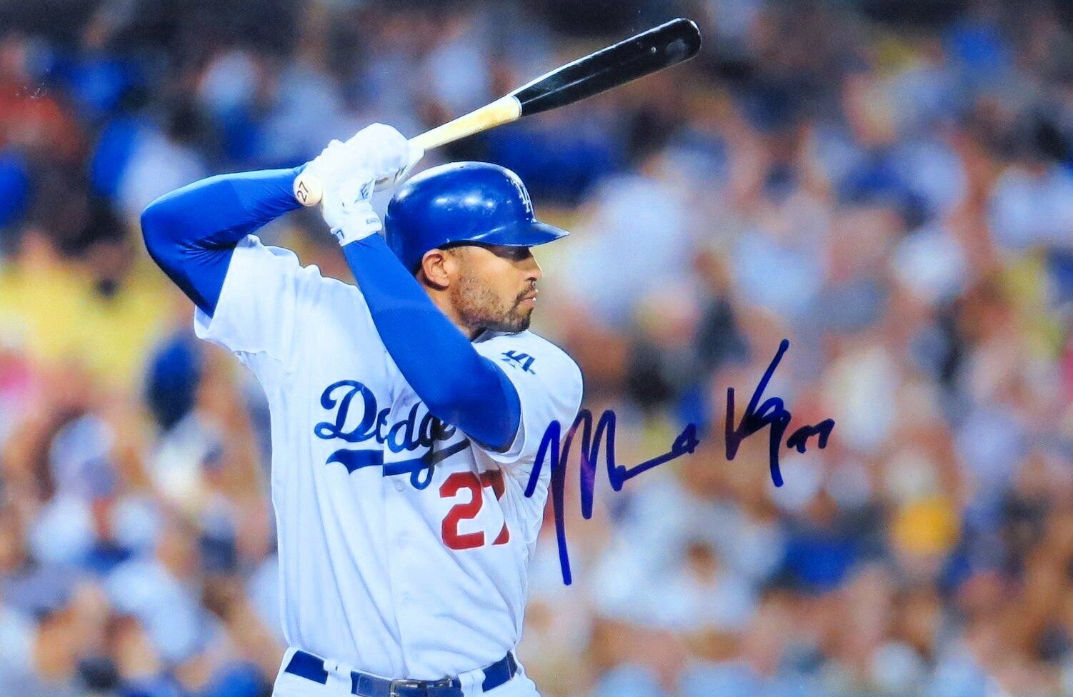 Matt Kemp Signed Autographed 12X18 Photo Poster painting Los Angeles Dodgers at Bat w/COA