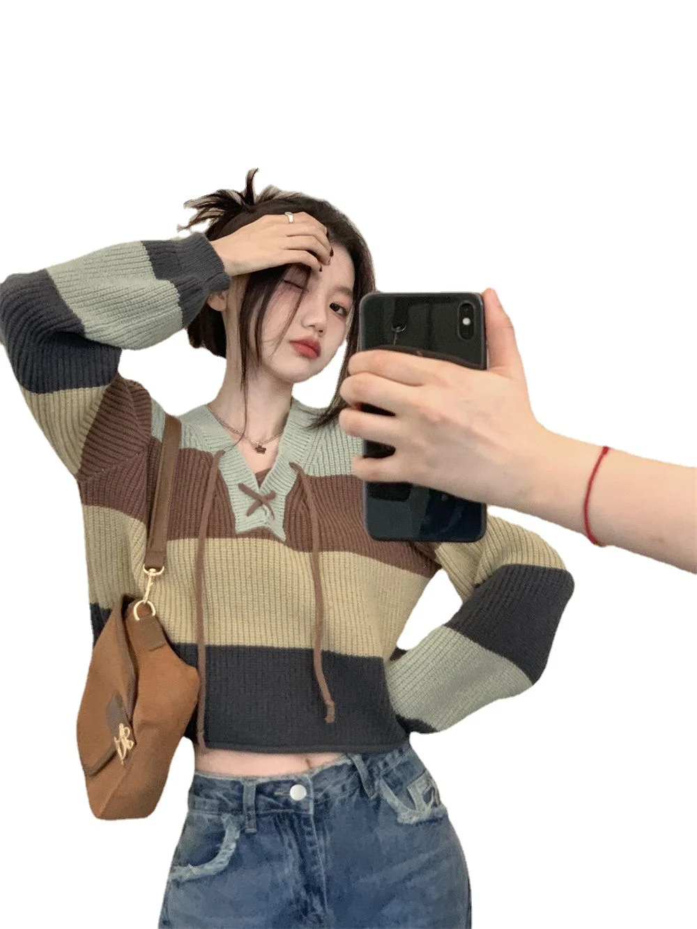 Uveng Uveng Colling Colored T-Sleeve Sweater Girl 2023 Spring And Autumn 2023 New Design Captender Vintage Spice Girl Long Sleeve T-Shirt