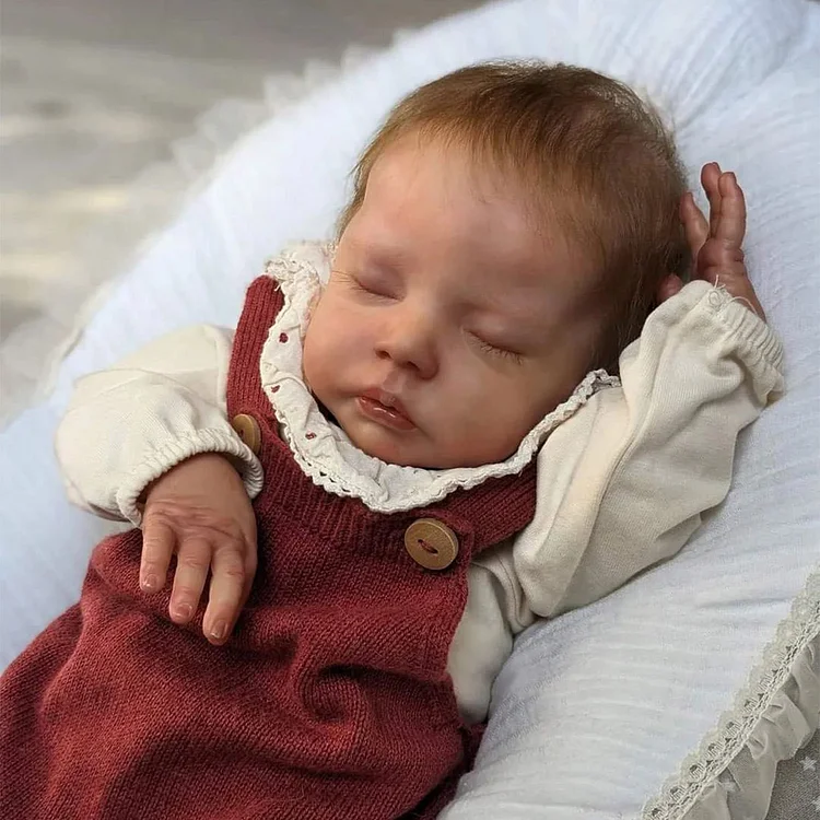 [Heartbeat💖 & Sound🔊] 17'' Real Lifelike Sleeping Girl Reborn Cloth Body Baby Doll Alinra