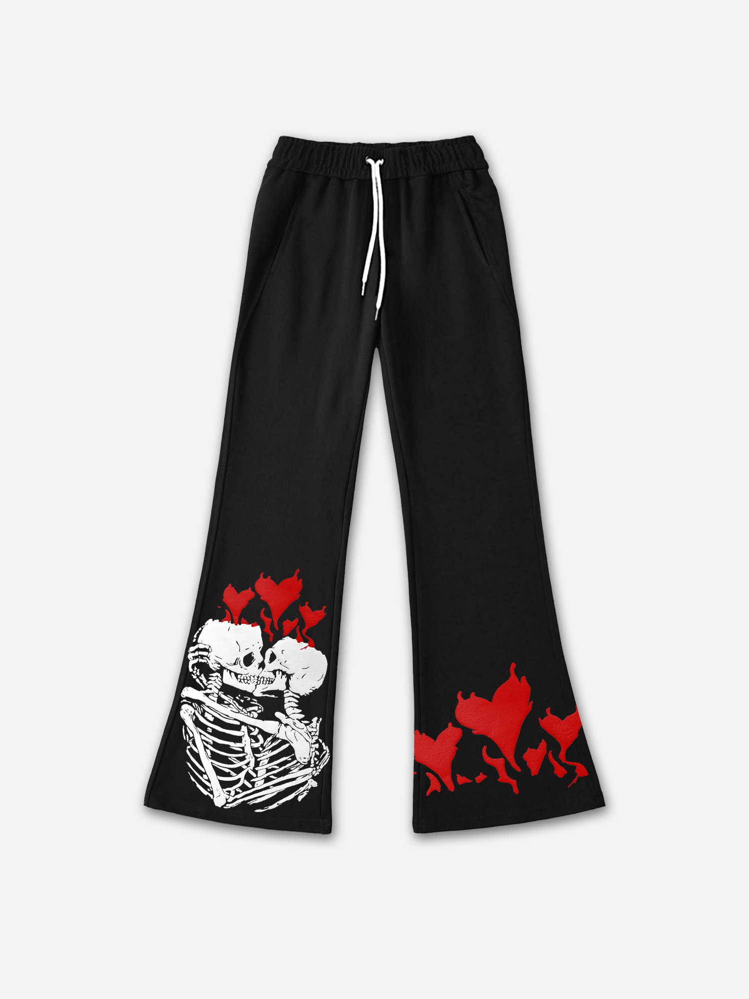 Death Do Us Part Print Casual Street Fleece-Lined Pants - SOPULA