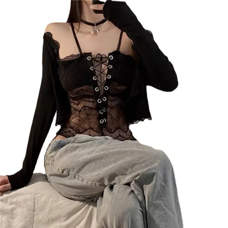 Churchf Tiffany Chicous Milk Sweet Spice Girl French Lace Little Suspension Female Pure Sexy Cootic Fish Bone Enchantment