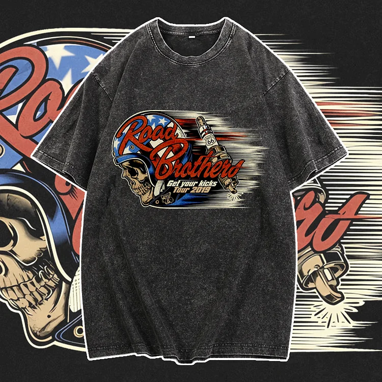 Davidhawaii100% Cotton Casual Motorcycle Skull Hot Rod Street T-Shirt - 100% Cotton