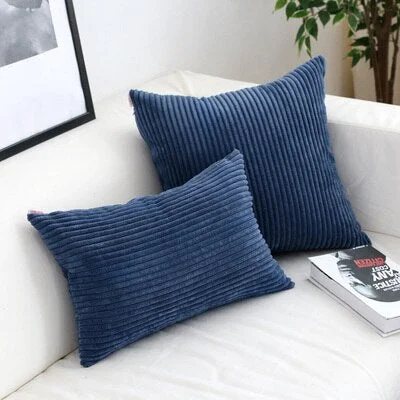 Soft Velvet Cushion Cover Solid Pillow Case Corduroy Flocking Stripe Yellow Gray PinHome Decorative Pillow Cover 45x45cm 30x50cm