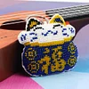Bead Embroidery - Full Bead Embroidery Fortune Cat Keychain