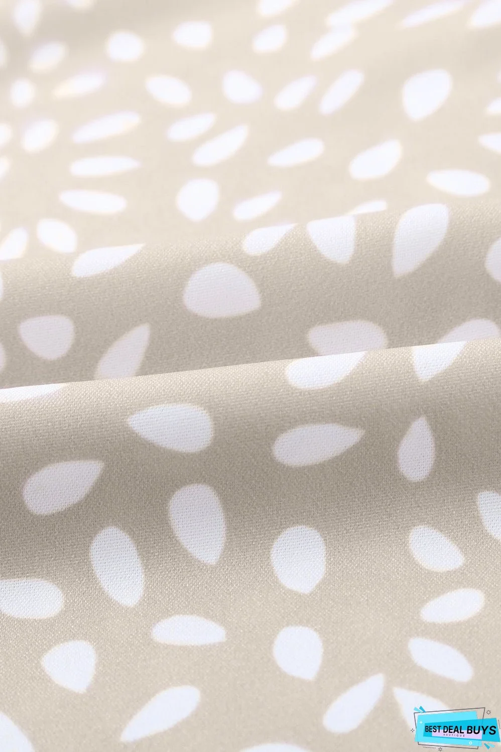 Chic Apricot Chloe Animal Print V-neck Rolled Sleeve Tunic Top