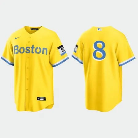 Men's Boston Red Sox #8 Carl Yastrzemski Gold 2021 City Connect Stitched MLB Jersey