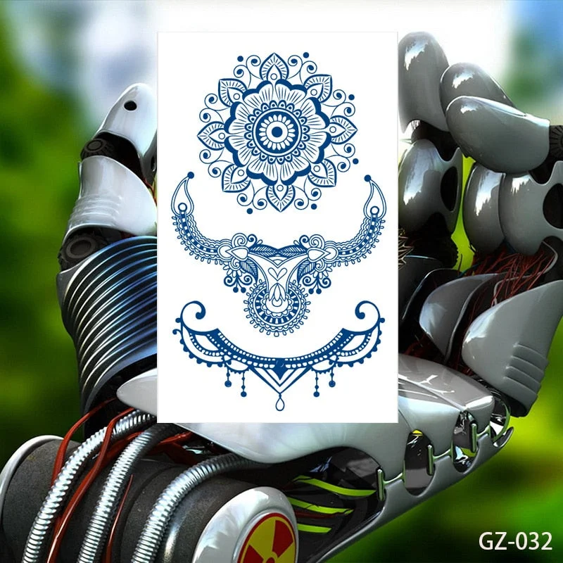 Temporary Tattoos Stickers Geometry Flower Snake Scorpion Juice Ink Lasting Waterproof Arm Chest Waist Hip Realistic Fake Tatoo