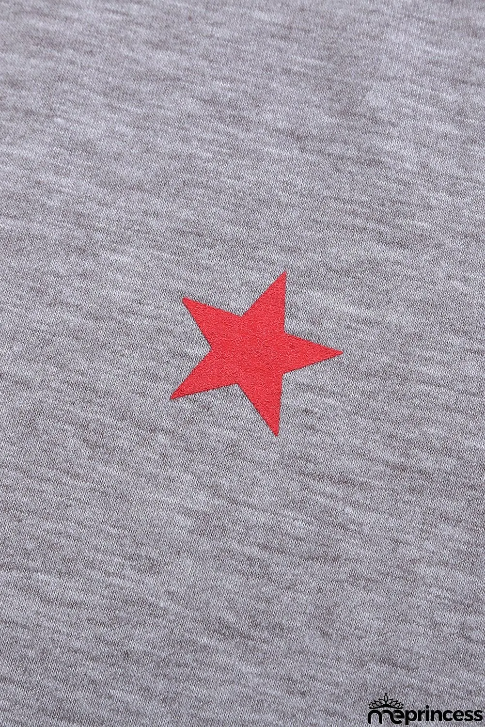 V Neck Stars Print Gray T-shirt