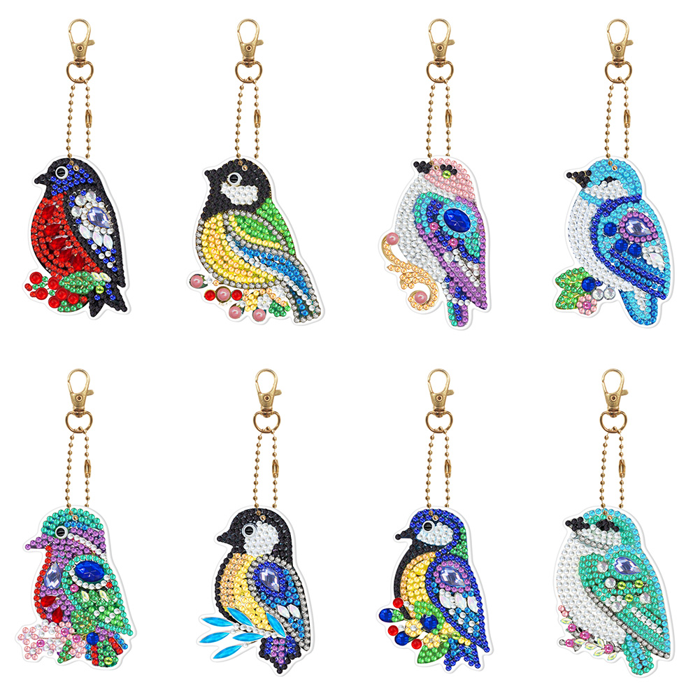 

8pcs Bird Double Sided - 5D DIY Craft Keychain, 501 Original