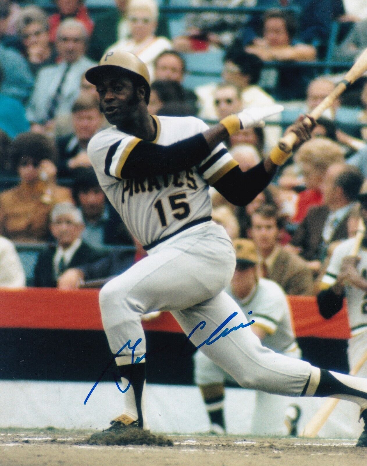 GENE CLINES PITTSBURGH PIRATES ACTION SIGNED 8x10