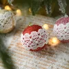 8CM Lace Shimmer Balls Christmas Tree Hanging Decor