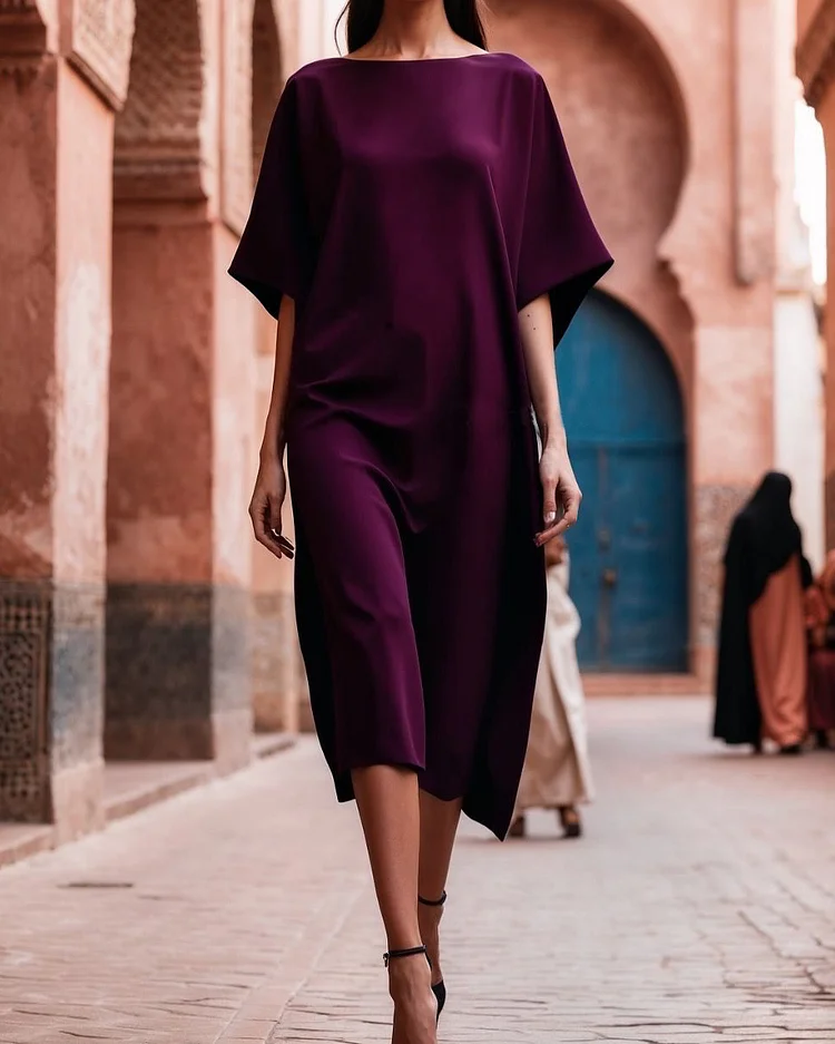 Women's Elegant Solid Color Loose Dress