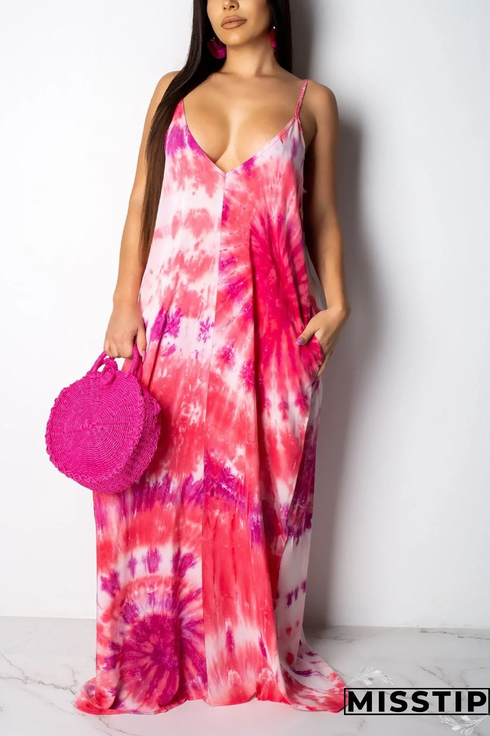 Dark Green Casual Off The Shoulder Sleeveless Slip Swagger Floor-Length Print Patchwork