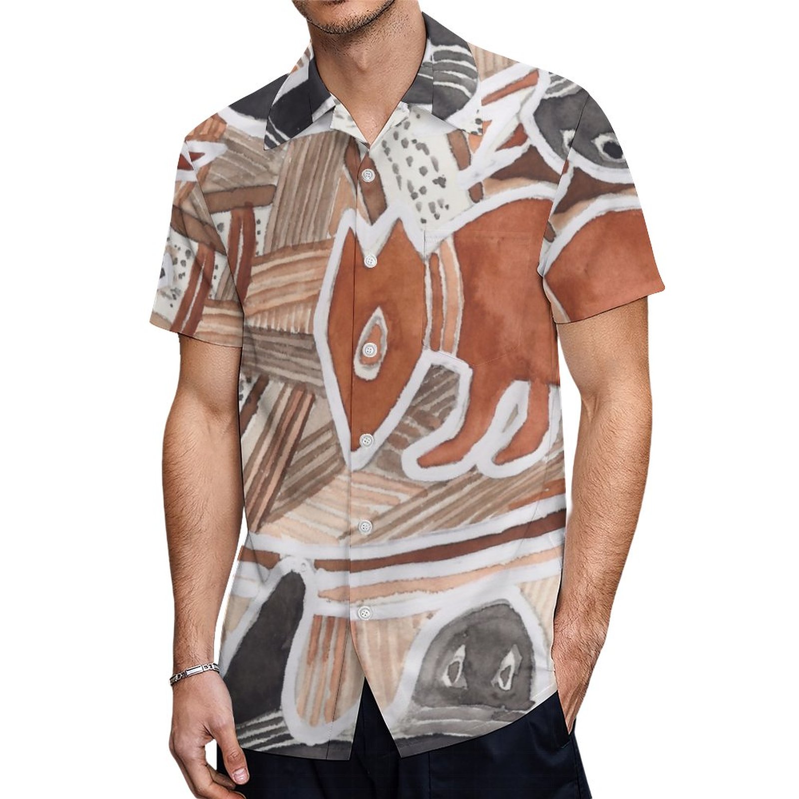 Australian Dream Mythical Animals 5 Snake Hawaiian Shirt Mens Button Down Tropical Hawaii Beach Shirts