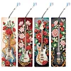 (US Only)4Pcs Flower Bass DIY Diamond Painting Bookmark Diamond Painting Art Bookmarks
