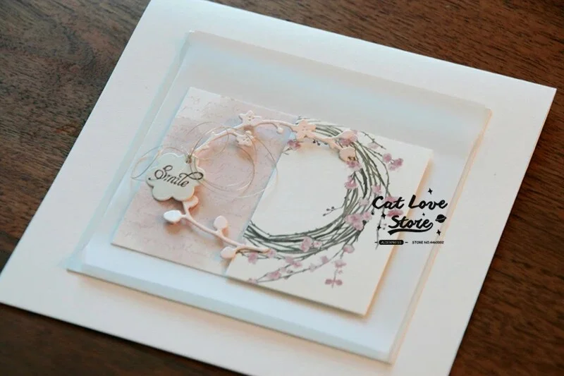 Athvotar Wreath Branch Metal Cutting Dies Stencils For DIY Scrapbooking Paper Card Decorative Craft Dies Embossing Die Cuts New 2023