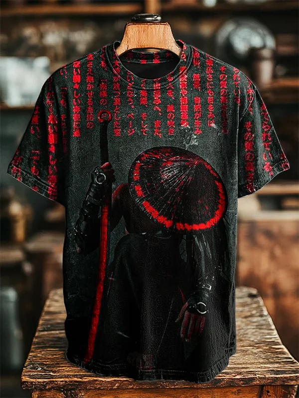 Men's The Last Samurai Japanese Art Printed T-Shirt