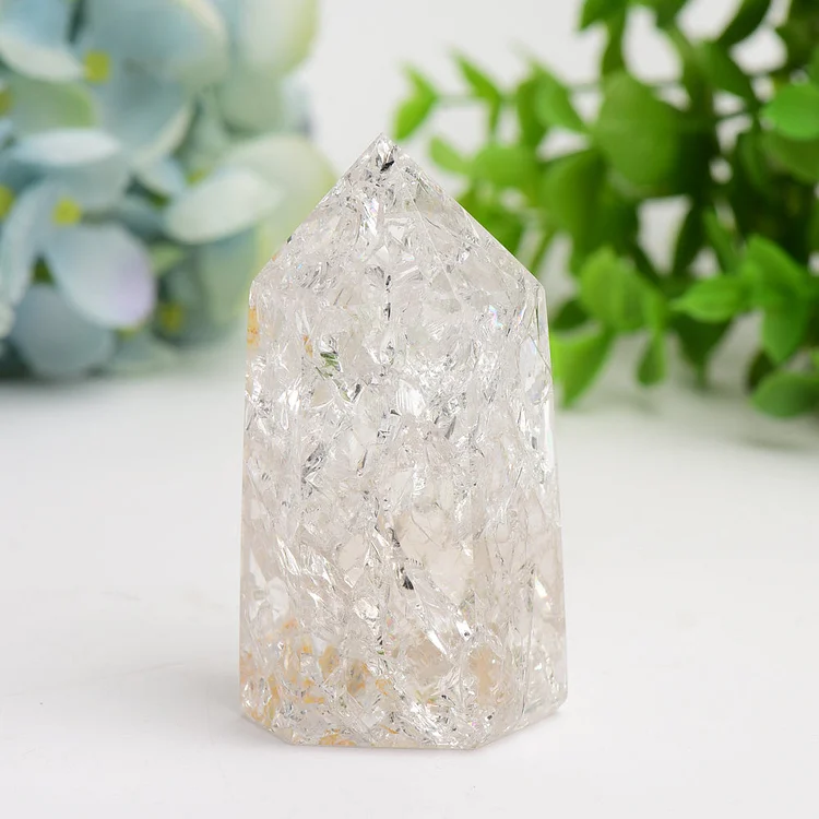 2.5"-4.0" Crack Clear Quartz Crystal Tower