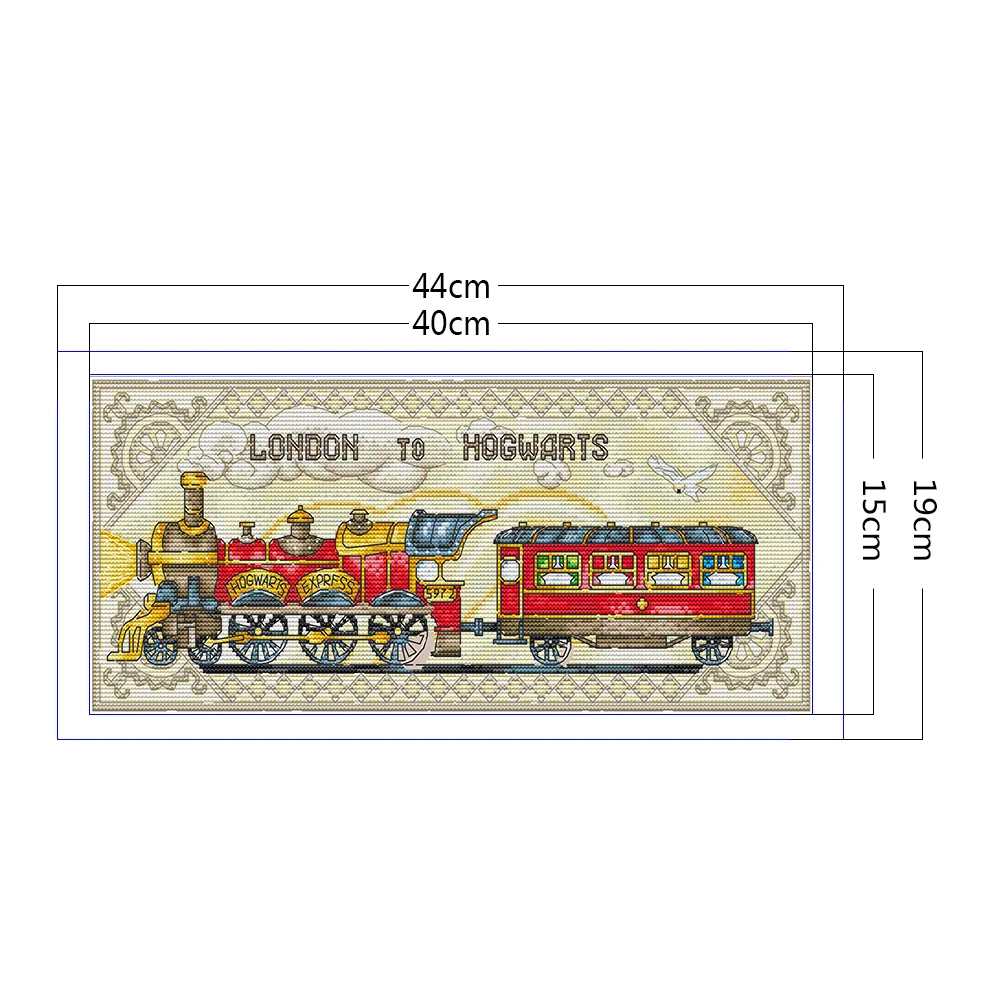 Full Counted Cross Stitch 14CT - London to Hogwarts(44*19cm)