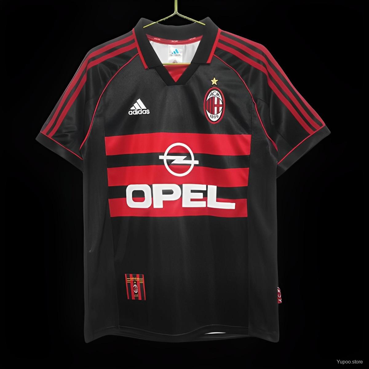 AC Milan Maillot Retro 1998 1999 Maillot De Fou, site maillot de foot pas cher