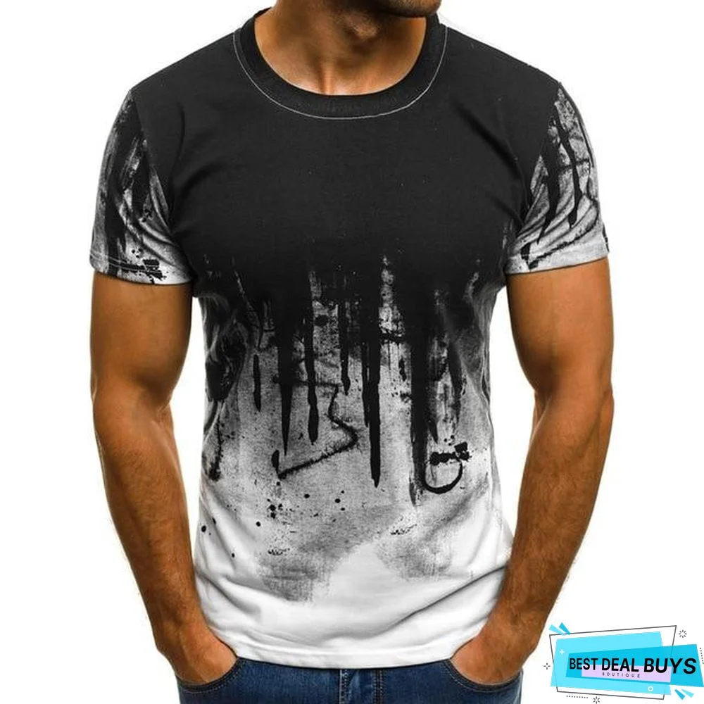 Men Printed Hip-Hop Streetwear Long Sleeve Fitness T-Shirts