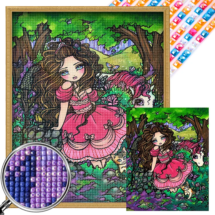 Unicorn Girl 40*50CM (Canvas) Full AB Square Drill Diamond Painting gbfke