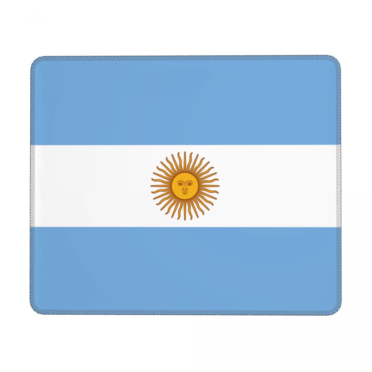 Argentina Flag Square Gaming Mouse Pad with Stitched Edge