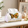 Monarch Butterfly DIY PULeather Diamond Painting Tissue Box for Adults Beginners Large Size Diamond Art Paper Storage Holder for Living Room Bedroom Bathroom Table Decor